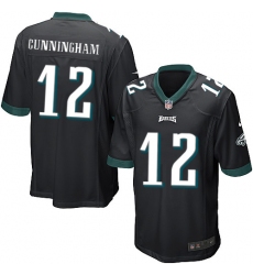Men's Nike Philadelphia Eagles #12 Randall Cunningham Game Black Alternate NFL Jersey