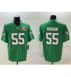Men's Philadelphia Eagles #55 Brandon Graham Green 2025 Super Bowl LIX F.U.S.E. Throwback Vapor Untouchable Limited Stitched Football Jersey