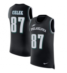 Men's Nike Philadelphia Eagles #87 Brent Celek Limited Black Rush Player Name & Number Tank Top NFL Jersey