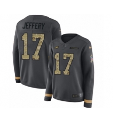 Women's Nike Philadelphia Eagles #17 Alshon Jeffery Limited Black Salute to Service Therma Long Sleeve NFL Jersey