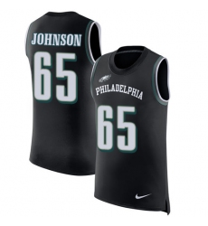 Men's Nike Philadelphia Eagles #65 Lane Johnson Limited Black Rush Player Name & Number Tank Top NFL Jersey