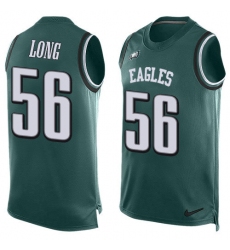 Men's Nike Philadelphia Eagles #56 Chris Long Limited Midnight Green Player Name & Number Tank Top NFL Jersey