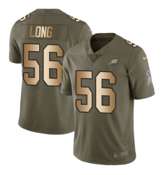 Men's Nike Philadelphia Eagles #56 Chris Long Limited Olive/Gold 2017 Salute to Service NFL Jersey