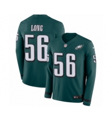 Youth Nike Philadelphia Eagles #56 Chris Long Limited Green Therma Long Sleeve NFL Jersey