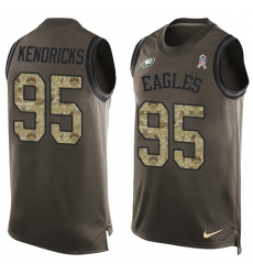 Men's Nike Philadelphia Eagles #95 Mychal Kendricks Limited Green Salute to Service Tank Top NFL Jersey