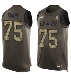 Men's Nike Philadelphia Eagles #75 Vinny Curry Limited Green Salute to Service Tank Top NFL Jersey