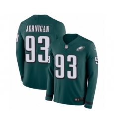 Youth Nike Philadelphia Eagles #93 Timmy Jernigan Limited Green Therma Long Sleeve NFL Jersey