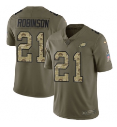 Men's Nike Philadelphia Eagles #21 Patrick Robinson Limited Olive/Camo 2017 Salute to Service NFL Jersey