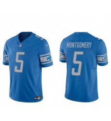 Men's Detroit Lions #5 David Montgomery Blue 2023 F.U.S.E. Vapor Untouchable Limited Stitched Jersey