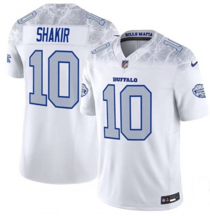 Men's Buffalo Bills #10 Khalil Shakir White 2025 F.U.S.E. “Rivalries” Vapor Limited Football Stitched Jersey