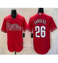 Men's Philadelphia Phillies #26 Ben Sanders Red Cool Base Stitched Jersey