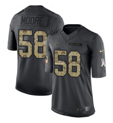 Men's Nike Dallas Cowboys #58 Damontre Moore Limited Black 2016 Salute to Service NFL Jersey
