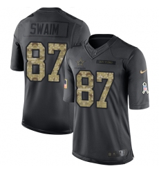 Youth Nike Dallas Cowboys #87 Geoff Swaim Limited Black 2016 Salute to Service NFL Jersey