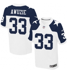 Men's Nike Dallas Cowboys #33 Chidobe Awuzie Elite White Throwback Alternate NFL Jersey