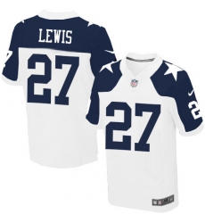 Men's Nike Dallas Cowboys #27 Jourdan Lewis Elite White Throwback Alternate NFL Jersey