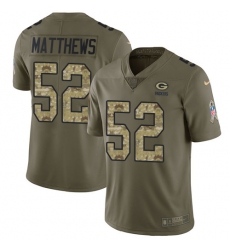 Men's Nike Green Bay Packers #52 Clay Matthews Limited Olive/Camo 2017 Salute to Service NFL Jersey