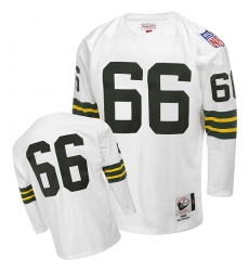 Mitchell and Ness Green Bay Packers #66 Ray Nitschke Authentic White Throwback NFL Jersey