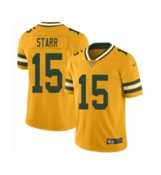 Women's Green Bay Packers #15 Bart Starr Limited Gold Inverted Legend Football Jersey