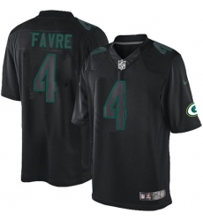 Men's Nike Green Bay Packers #4 Brett Favre Limited Black Impact NFL Jersey