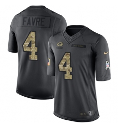 Youth Nike Green Bay Packers #4 Brett Favre Limited Black 2016 Salute to Service NFL Jersey