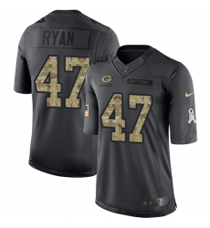 Youth Nike Green Bay Packers #47 Jake Ryan Limited Black 2016 Salute to Service NFL Jersey