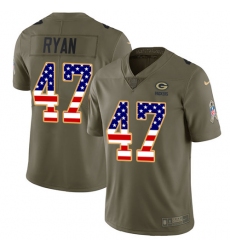 Youth Nike Green Bay Packers #47 Jake Ryan Limited Olive/USA Flag 2017 Salute to Service NFL Jersey