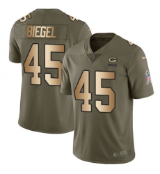 Youth Nike Green Bay Packers #45 Vince Biegel Limited Olive/Gold 2017 Salute to Service NFL Jersey
