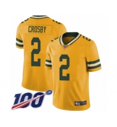 Men's Green Bay Packers #2 Mason Crosby Limited Gold Rush Vapor Untouchable 100th Season Football Jersey