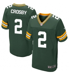 Men's Nike Green Bay Packers #2 Mason Crosby Elite Green Team Color NFL Jersey