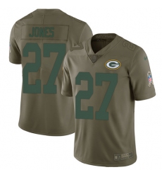 Men's Nike Green Bay Packers #27 Josh Jones Limited Olive 2017 Salute to Service NFL Jersey