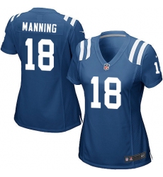 Women's Nike Indianapolis Colts #18 Peyton Manning Game Royal Blue Team Color NFL Jersey