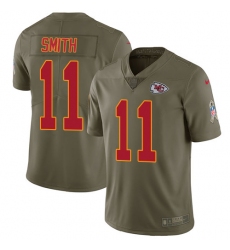 Men's Nike Kansas City Chiefs #11 Alex Smith Limited Olive 2017 Salute to Service NFL Jersey