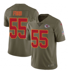 Men's Nike Kansas City Chiefs #55 Dee Ford Limited Olive 2017 Salute to Service NFL Jersey