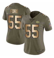 Women's Nike Kansas City Chiefs #55 Dee Ford Limited Olive/Gold 2017 Salute to Service NFL Jersey