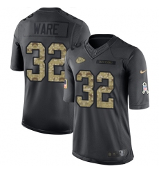 Men's Nike Kansas City Chiefs #32 Spencer Ware Limited Black 2016 Salute to Service NFL Jersey