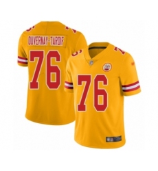 Men's Kansas City Chiefs #76 Laurent Duvernay-Tardif Limited Gold Inverted Legend Football Jersey