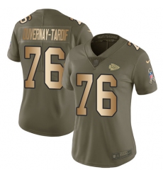Women's Nike Kansas City Chiefs #76 Laurent Duvernay-Tardif Limited Olive/Gold 2017 Salute to Service NFL Jersey