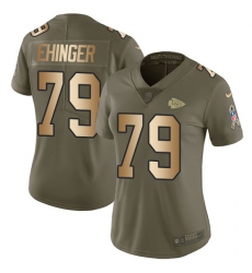 Women's Nike Kansas City Chiefs #79 Parker Ehinger Limited Olive/Gold 2017 Salute to Service NFL Jersey