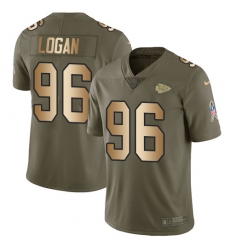 Men's Nike Kansas City Chiefs #96 Bennie Logan Limited Olive/Gold 2017 Salute to Service NFL Jersey